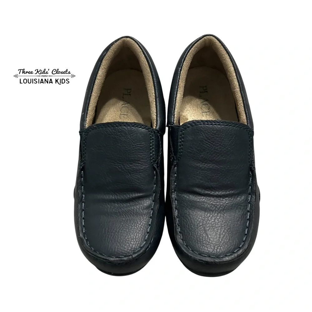 The Children’s Place Sz 1 Boys Navy Blue Slip-On Faux Leather Shoes